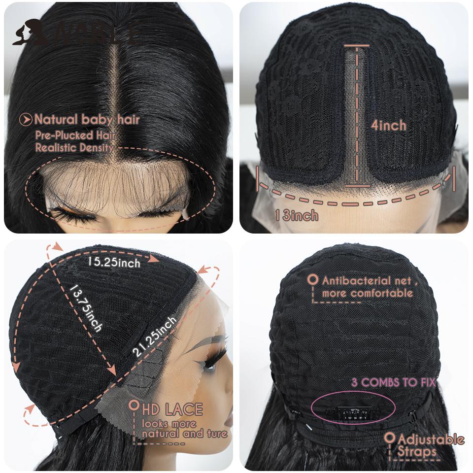 Noble Synthetic Lace Front Wig 14 Inch Long Wavy Lace Part Body Wavy Black Wig For Women Lace Front Wig Ombre Blonde Cosplay Wig