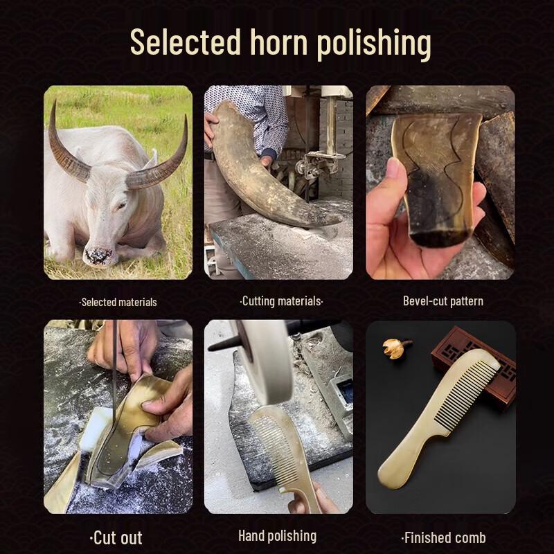 Pure Ox Horn Anti-Static Comb 2-Piece Set