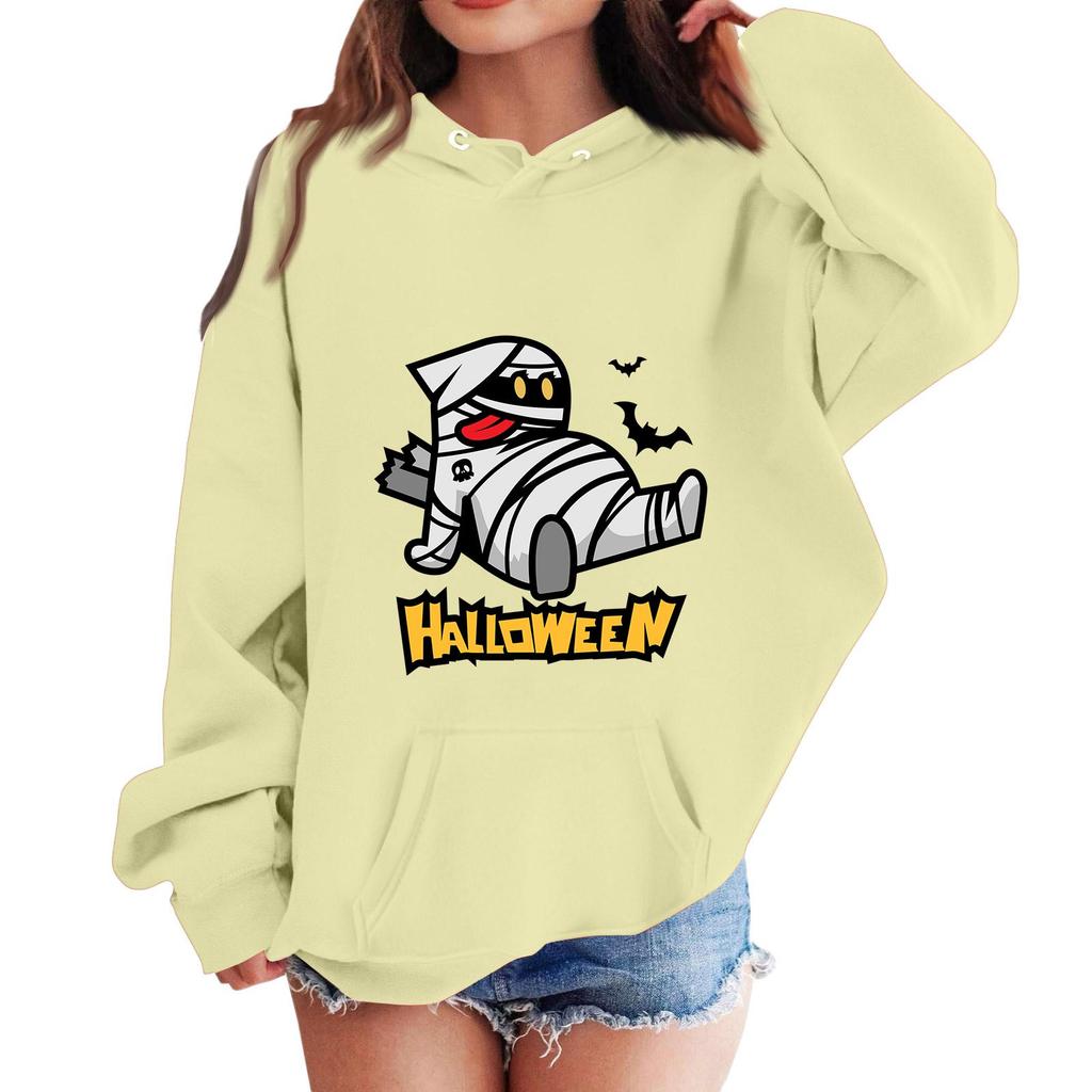Kids' Halloween Printed Hoodie Casual Loose Fit Pullover Sweatshirt for Boys Girls