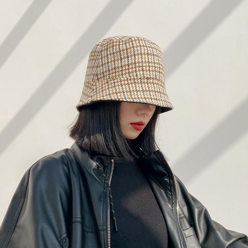 Кепка-ведро вельветовая двусторонняя в клетку C2 Слоновая кость No single item