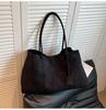 Suede retro large-capacity tote bag women's 2025 autumn/winter new high-end fashion commuter armpit shoulder bag