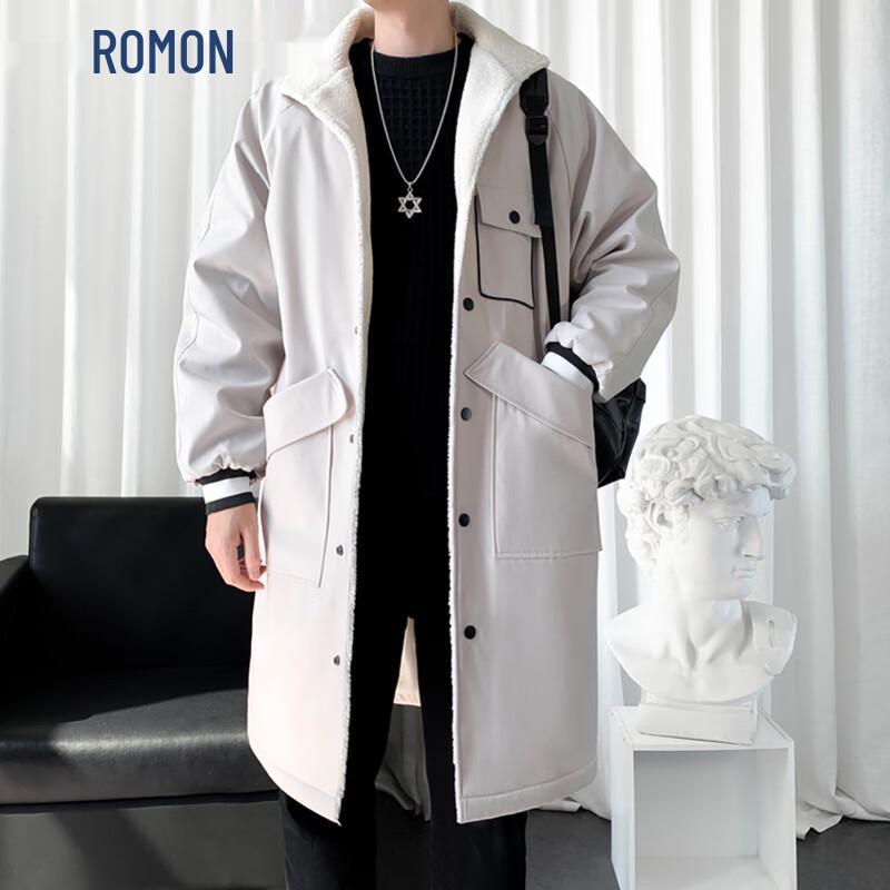 ROMON Men's Mid-Length Trench Coat
