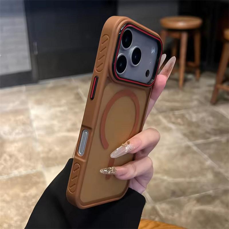 Kabelloses Laden Matte Magnetische Hülle für iPhone 17 16 Pro Max 15 14 Plus 13 12 11 17 Air Anti-Fall Bumper Durchscheinende TPU-Hülle