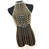 Adjustable Length Elegant Pearls Body Chain Sensual Chest Jewelry Accessory Portable for Beach and Evening Wear