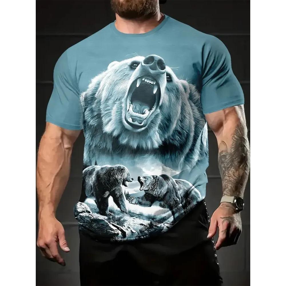 Summer Mens T-shirt Creative 3D Printed Short Sleeved T-shirt Fashionable Comfortable Soft Breathable Large Loose T-shirt