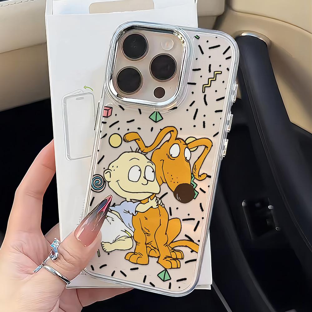 

Funny Cartoon R-Rugrats Phone Case for Samsung Galaxy S25 S24 S23 S22 S21 S20 Note20 FE Ultra Edge Plus 4G 5G Transparent Cover Samsung S9 Plus