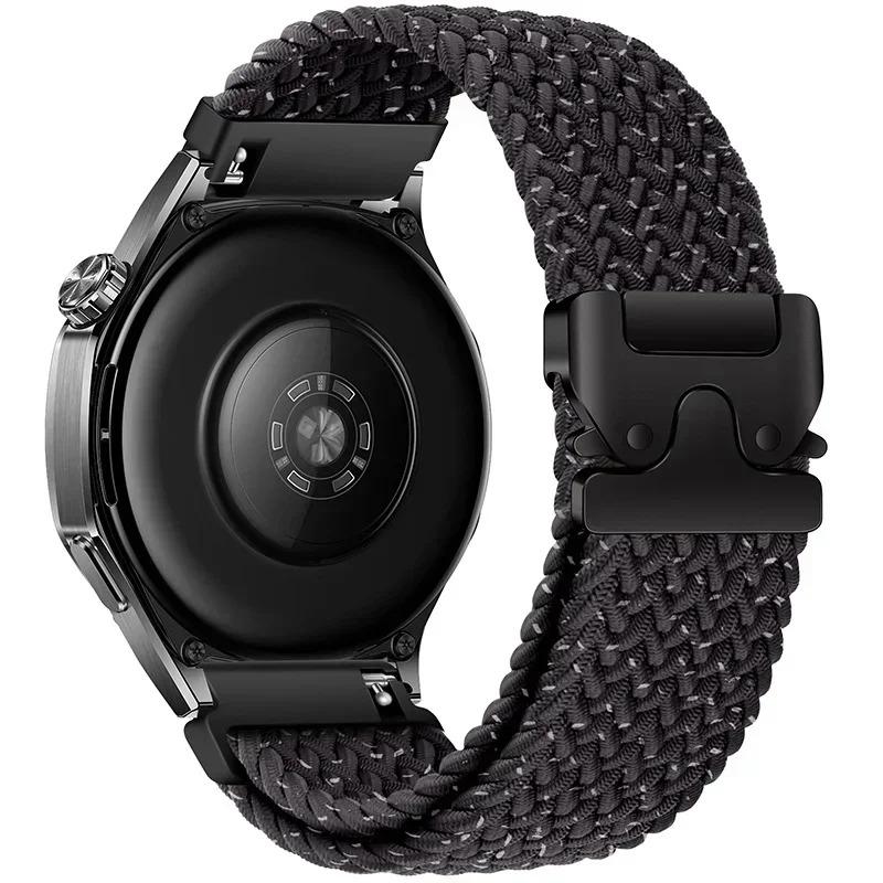 22/20mm Nylon-Geflechtband für Huawei Watch 5 GT6-5 Pro GT6-5-4 46mm Fallschirmschnalle Atmungsaktives Armband für Samsung Watch 7 6