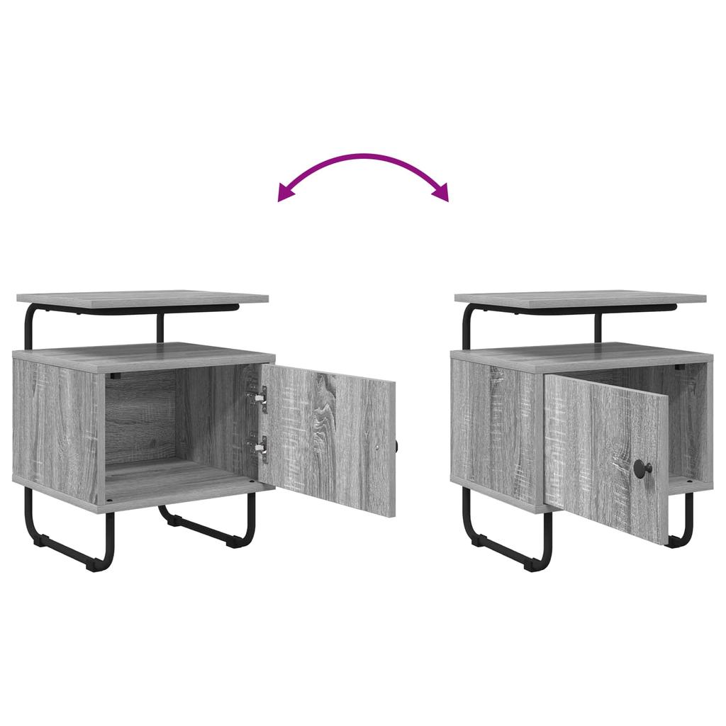 Nightstand 2 Pcs. Grey Sonoma Engineered Wood