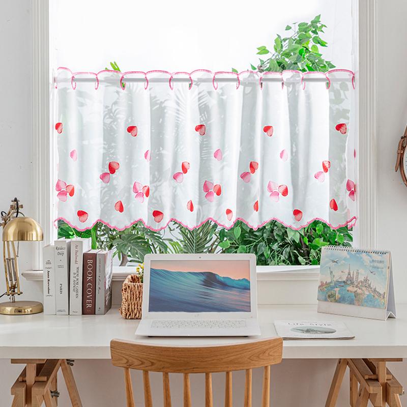 

1 шт. Полиэстеровое плетение Ярус Тюль Окно Сделай сам Кафе Драпировки Короткие Прозрачные Шторы Кухонная Сетка Вуаль 150x65cm