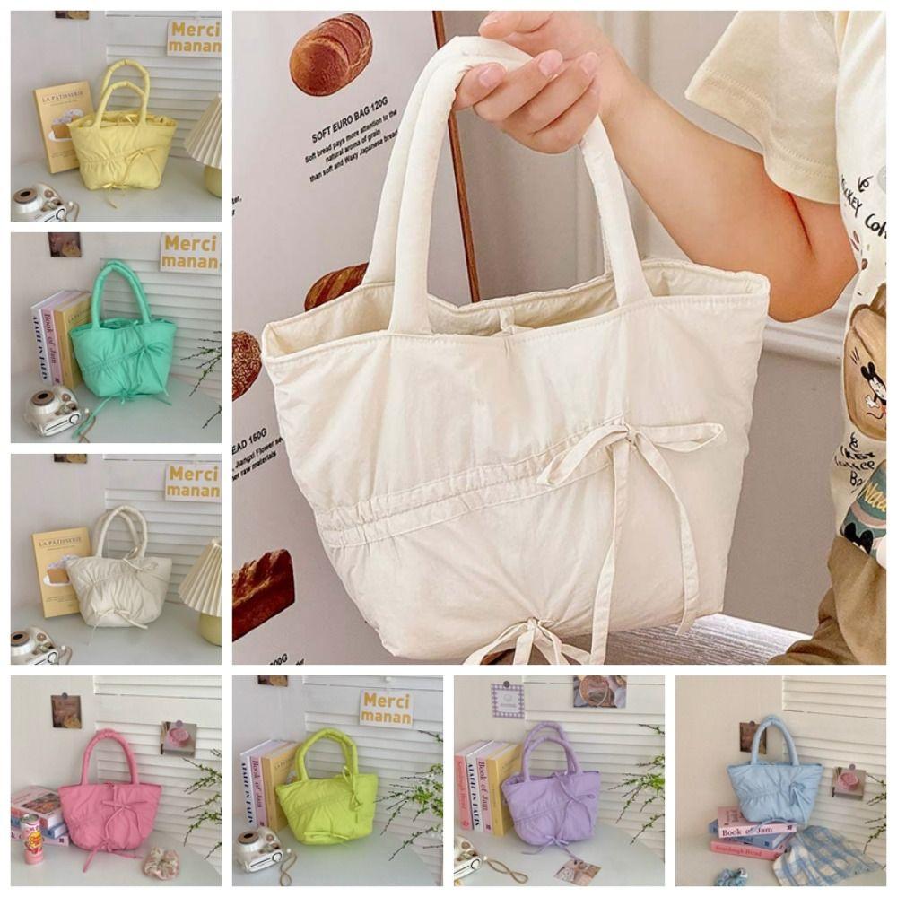 

Сумка через плечо Bow INS из нейлона, мини-сумка-тоут, крутой плиссированный дизайн, ручная сумка для девочек озеро зеленый