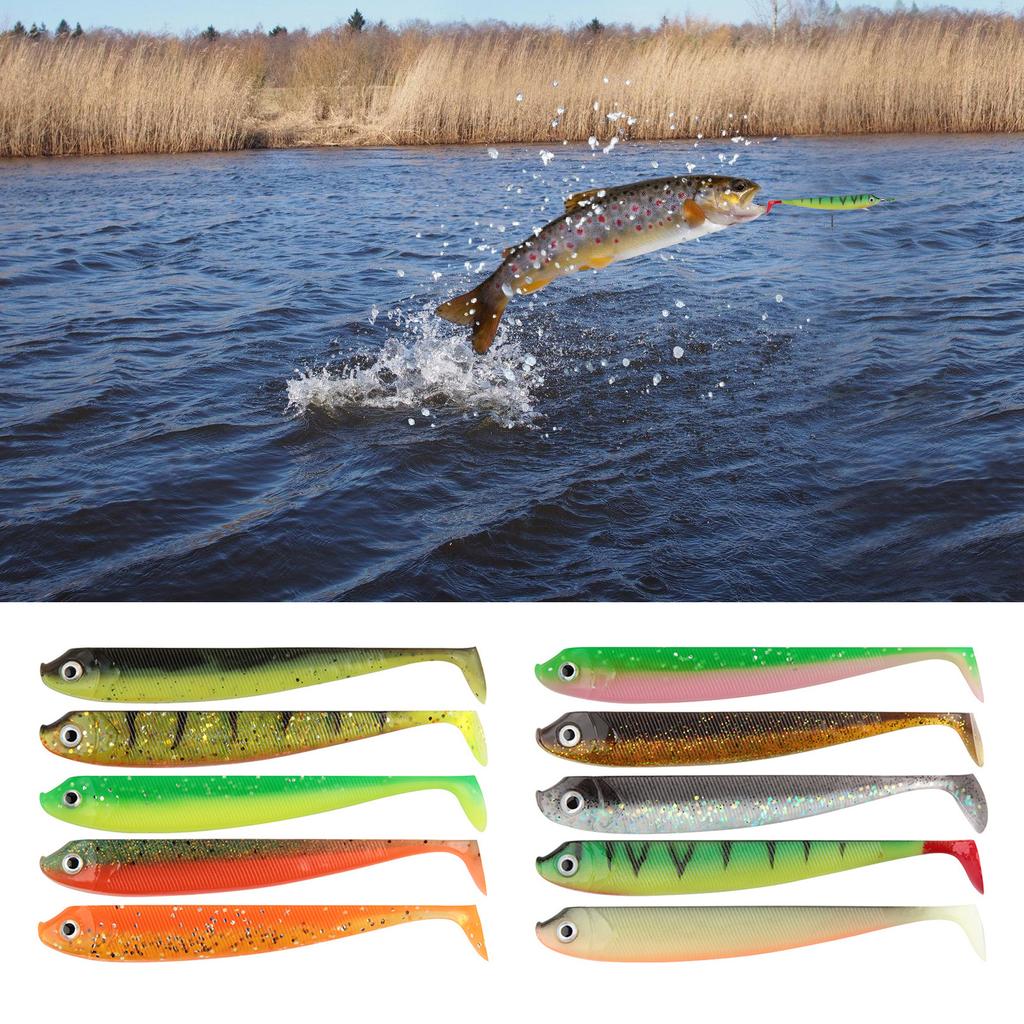 8Pcs Soft Fishing Lures 7.5cm 2.5g Artificial Baits Paddle Tail Swimbaits Fishing Lure for Bass Trout T Tail Baits