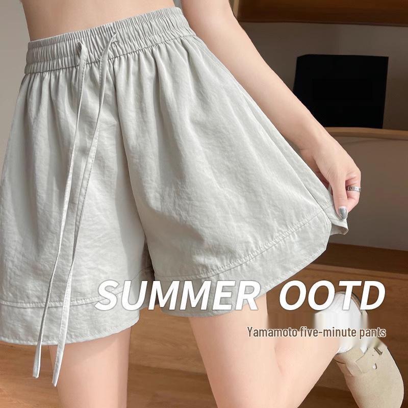 

Women s American-Style Wide-Leg Ice Silk Quick-Dry Sports Shorts - Summer 2026 L (Recommended 116-130 lbs) хакі