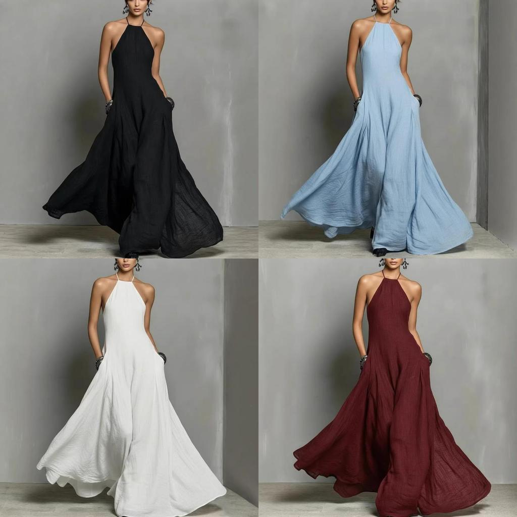 Summer Women Dress With Backless Design For Casual Travel And Party Wear