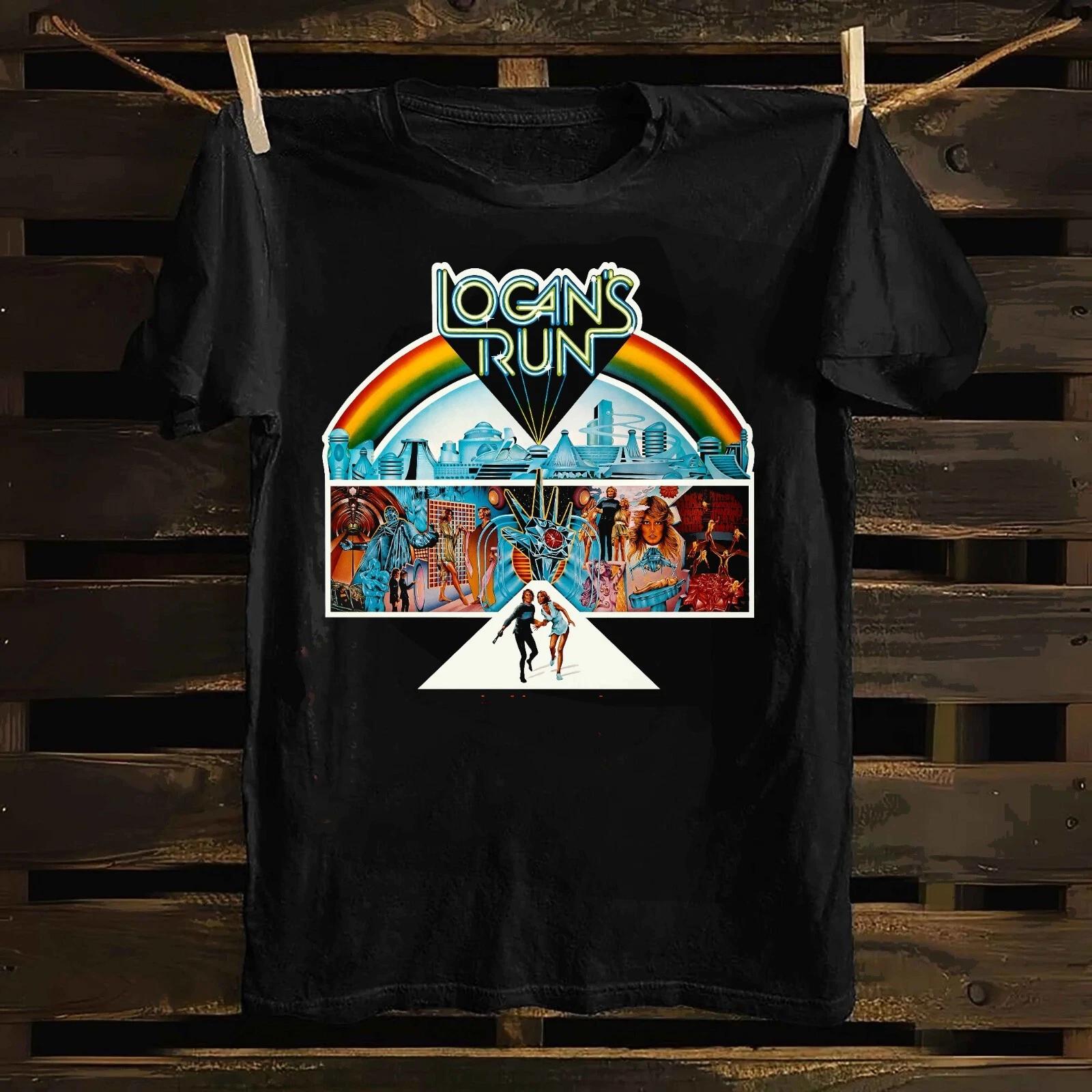 Logan s Run Si-Fi Movie Promo Cotton T -Shirt XL 4XL
