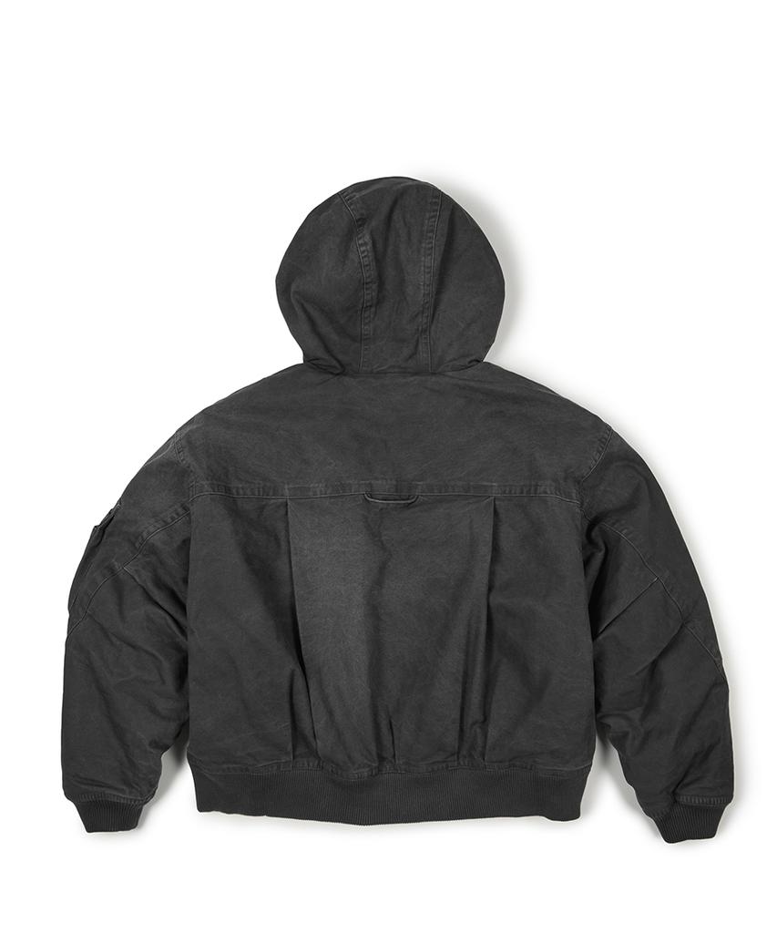 Etce Washed Hood Flap Bomber (Charcoal)