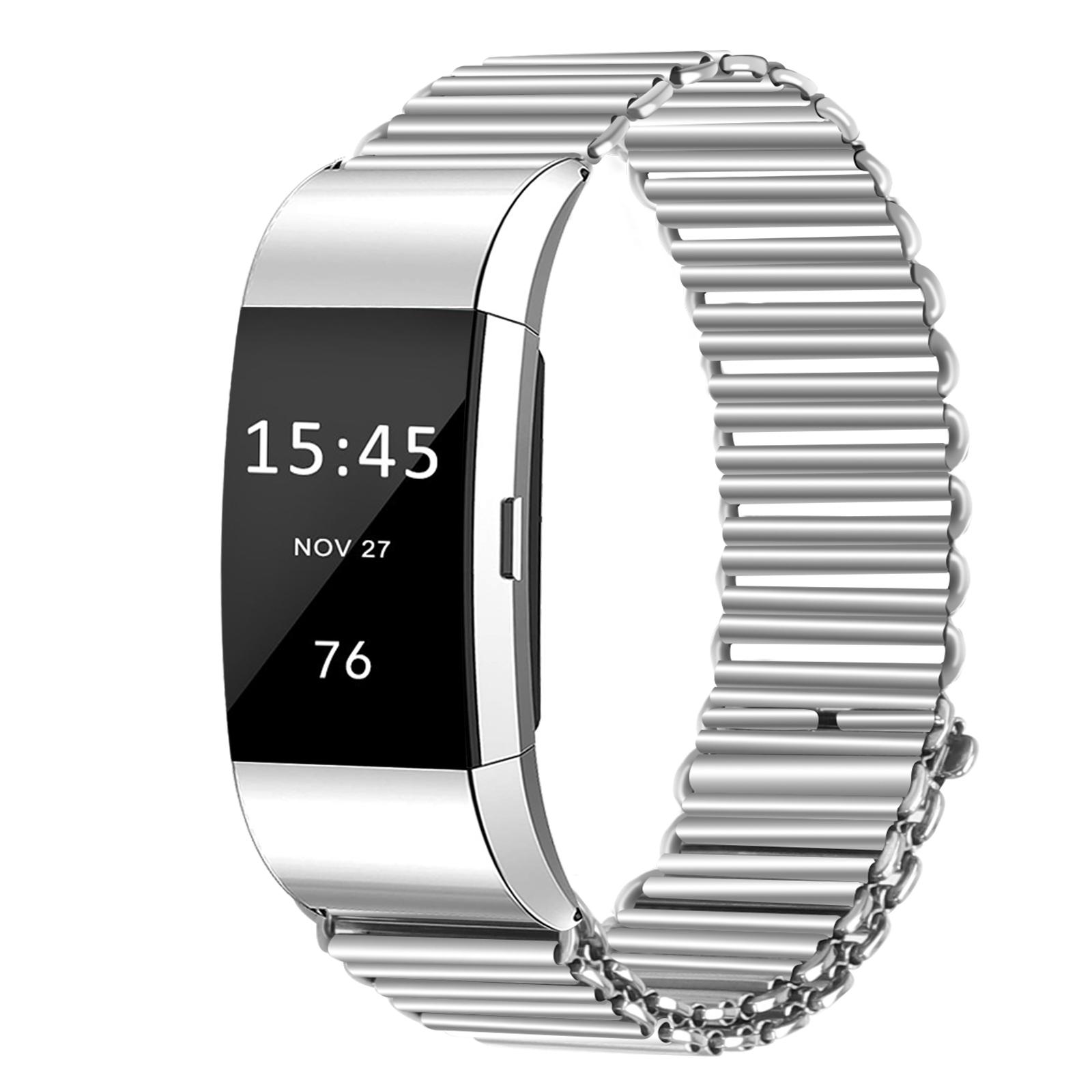 

For Fitbit Charge 2 Loop Back Design Replacement Stainless Steel Watch Strap Silver