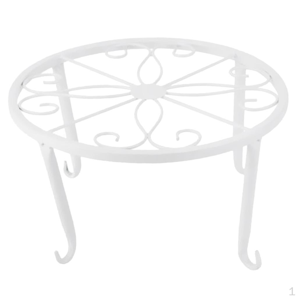 

Vintage Iron Metal Rack Indoor Garden Flower Pot Plant Display Stand Holder білий