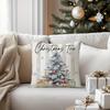 Festive Christmas Pillows: House, Tree, Deer, and Snowmen Designs Sofa Bed Cushion Cover, New Year Home Decoration