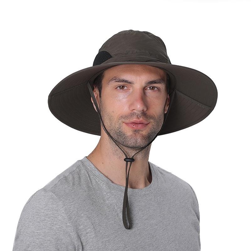 Summer Sun Protection Fishing Bucket Hat Men's Shade Hiking Cap Summer Outdoor UV Protection Breathable.