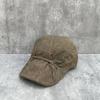 Design sense linen pleated straps forward hat women's old money style retro face small versatile fashion cap