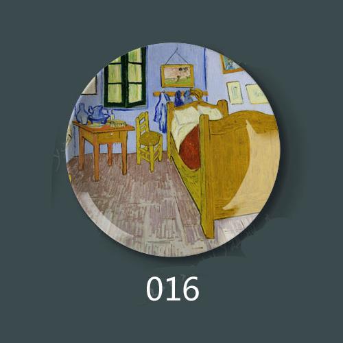 8 Inch Van Gogh Painting Porcelain Decorative Wall Hanging Plate Seat Disc Ceramic Disc Art Nouveau