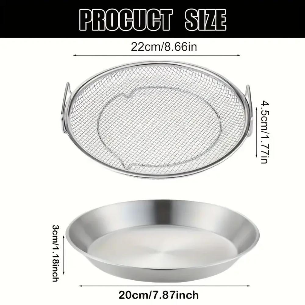Stainless Steel Circular Food Filter, Sieve, Basket, Easy To Clean In Home Kitchen, Long-lasting Drainage, Compatible with Fryin