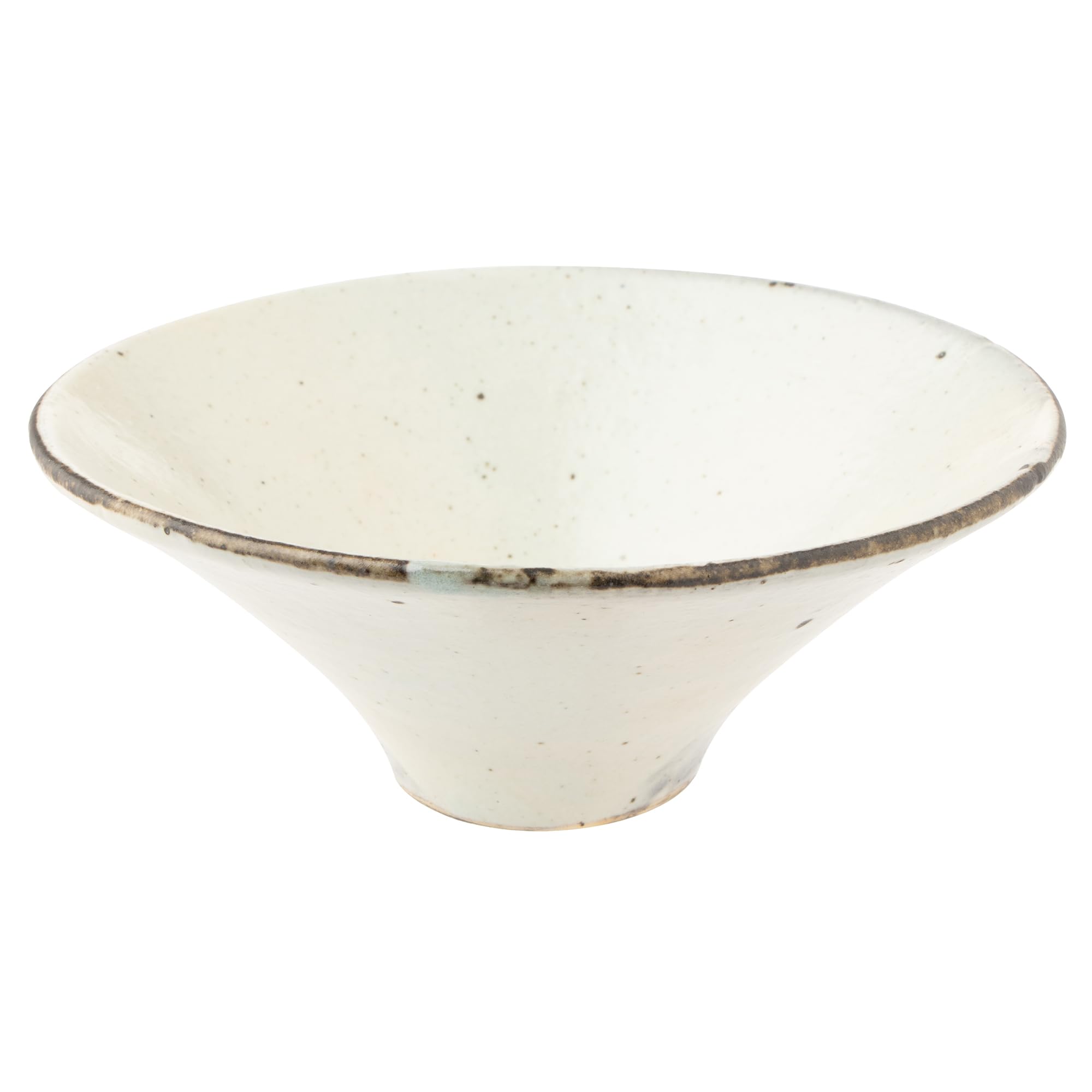 

Marui Seito Shigaraki Ware Hechimon Small Bowl, Approx. 15cm Diameter, Powdered Iron Scatter, White, MR-3-4112