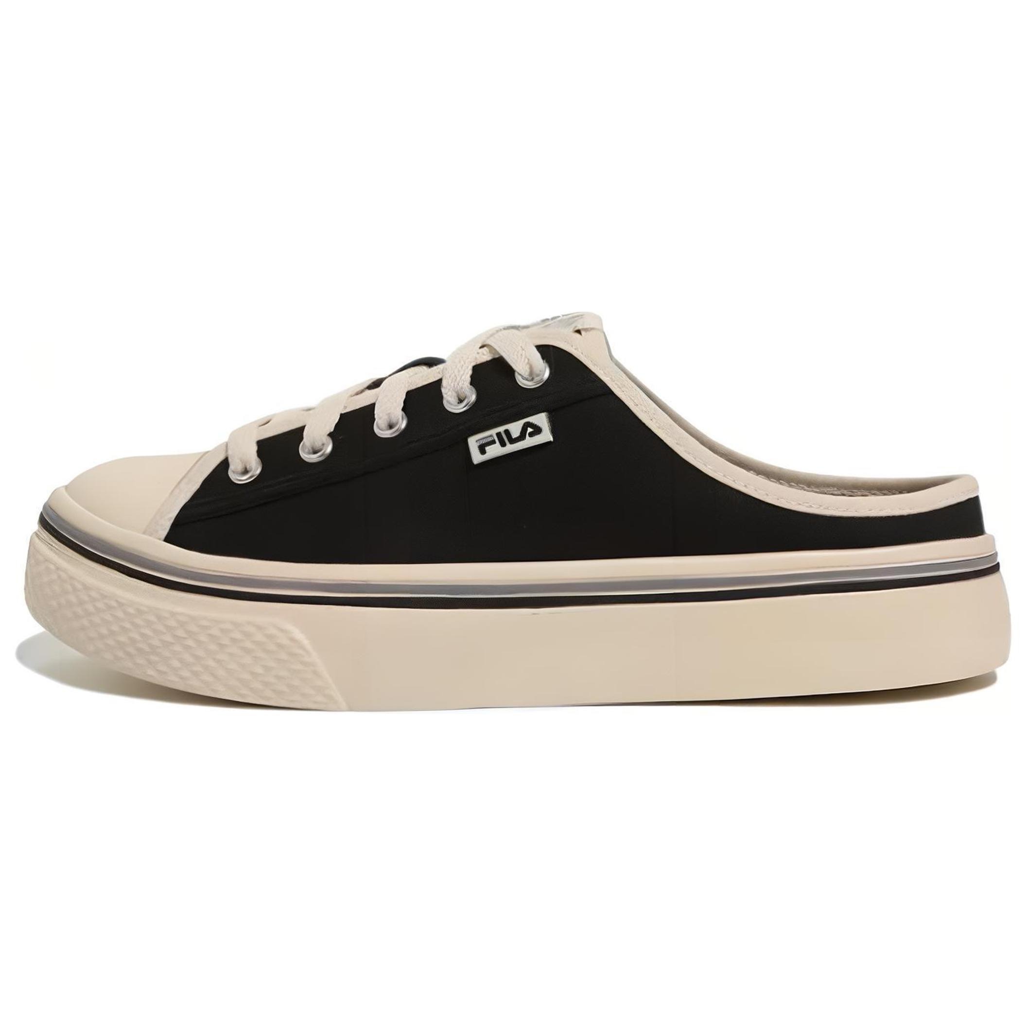 FILA Scanline Wear resistant And Lightweight Low top Skateboard Shoes Unisex Beige Black 1XM02350G_001 260
