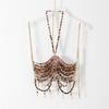 Beaded Tassel Halter Bralette: European & American Style Backless Bandeau.