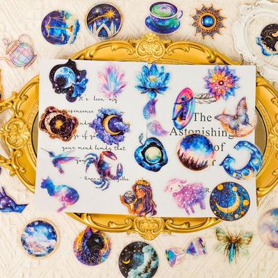 50 Autocollants Décoratifs Imperméables Transparents pour Animaux de Compagnie Série Ciel Étoilé de Haute Valeur Autocollants Ciel Étoilé Mouton Ne Se Répétant Pas