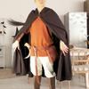 Halloween Cloak Hooded Shawl Style Design Cape Buckle Design Solid Color Medieval Style Long Robe Cosplay Costume