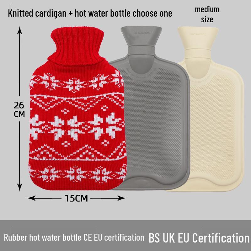 Explosion-Proof Hot Water Bottle: Rubber Design for Stomach and Feet, Long-Lasting Warmth