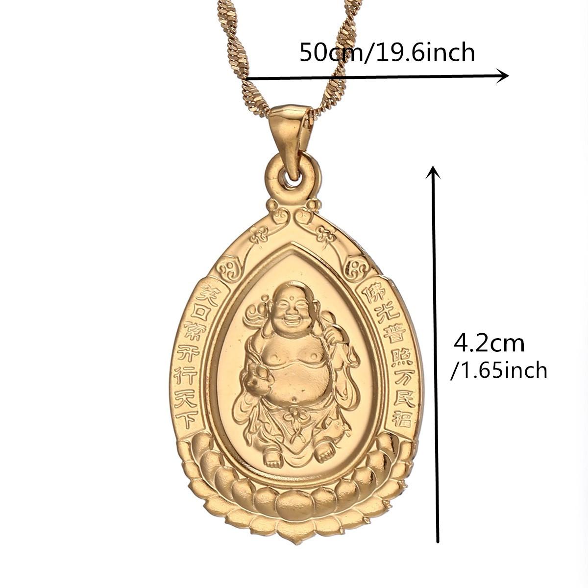 Буддийский кулон-ожерелье золотой китайский стиль ювелирные изделия статуя Будды амулет индуизм