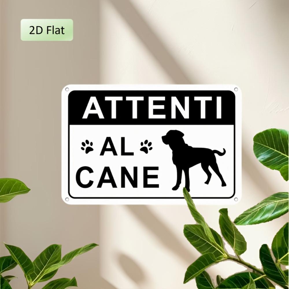 Tin Sign Vintage Durable Metal Plaque Wall Decor Home Office Bar Man Cave Italian Beware Of Dog Warning Wall Art