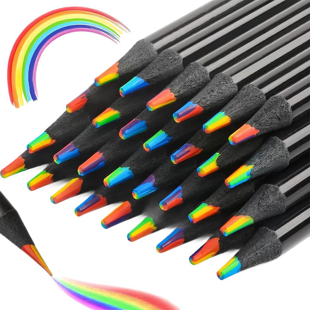 Seven-Color Gradient Rainbow Pencil: Multicolor Stroke Pen for Children's Art