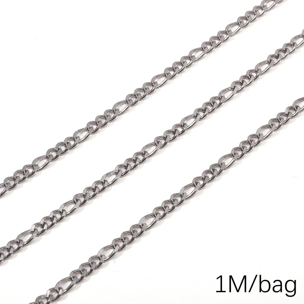 Chaîne Cœur en Acier Inoxydable de 0,5/1 Mètre Chaîne Cubaine Chaîne Punk de Base pour la Fabrication de Colliers Bracelets Bijoux Accessoires