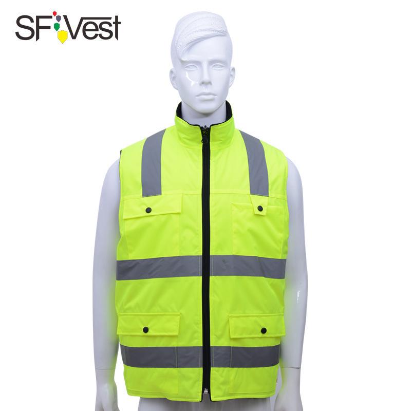 

SFVest Fluorescent Yellow Cotton Safety Vest with Reflective Strips M флуоресцентный желтый