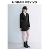 UR Autumn Elegant Pleated V-Neck Long Sleeve Dress