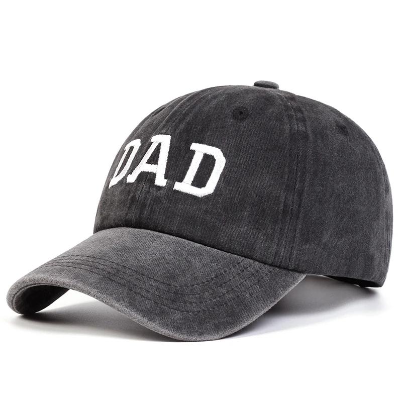 Unisex DAD MOM Letter Embroidery Wash Baseball Caps Spring and Autumn Outdoor Adjustable Casual Hats Sunscreen Hat