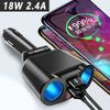 Автомобільний прикурювач Подвійний USB Автомобільний зарядний пристрій Розгалужувач Штекер Перехідник DVR 5V 2.4A Розетка Адаптер живлення з LED-дисплеєм напруги