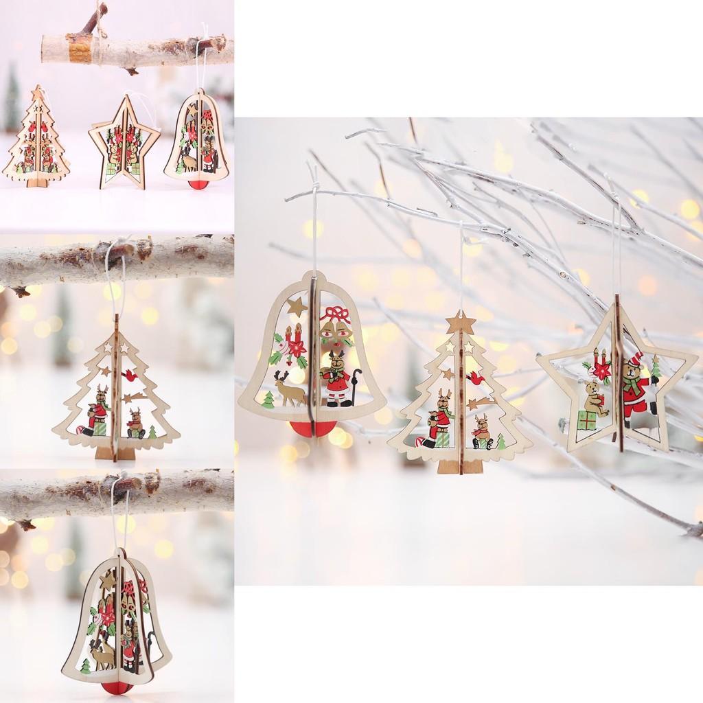 Charming Christmas Tree Hanging Decorations Made Of High Quality Wood For Festivities