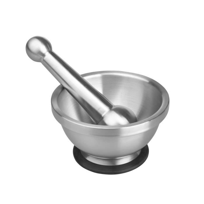 IBILI Mortar and Pestle - Stainless Steel - With Pestle - Ø 13.5 X H 7.5 Cm