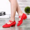 Women's Canvas Ballet Shoes - Soft Sole with Heel for Yoga Dance and Folk Practice