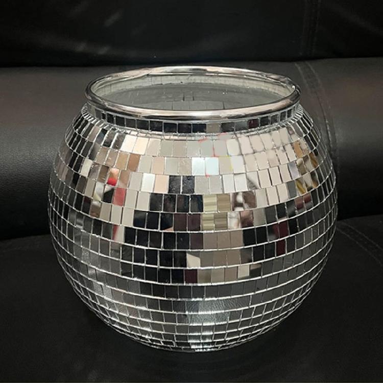 Discos Mirrored Ice Bucket Beverage Tub for Parities, Campings, Outdoor