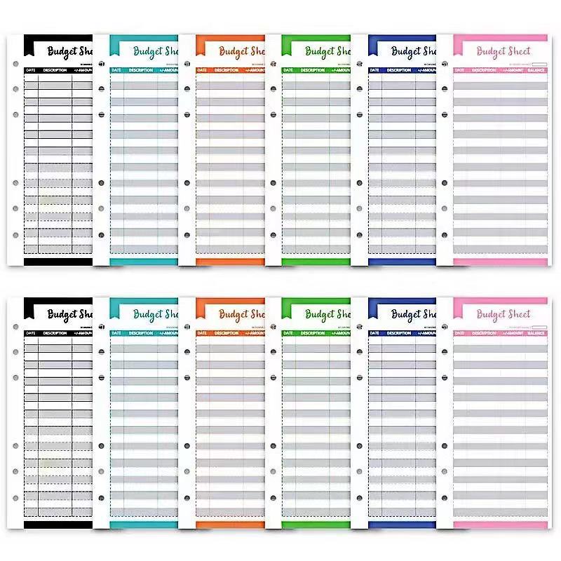 

A6 Binder Pockets 6 Holes Cash Envelopes For Budgeting Clear Zipper Folders For 6-Ring Budget Binder Premium Durable