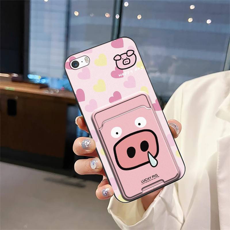 Fashion Design Dirt-resistant Phone Case For Iphone 5/5S/SE/ip5/ip5S/ipSE Card Bag TPU Card Slot Shockproof Anti-knock