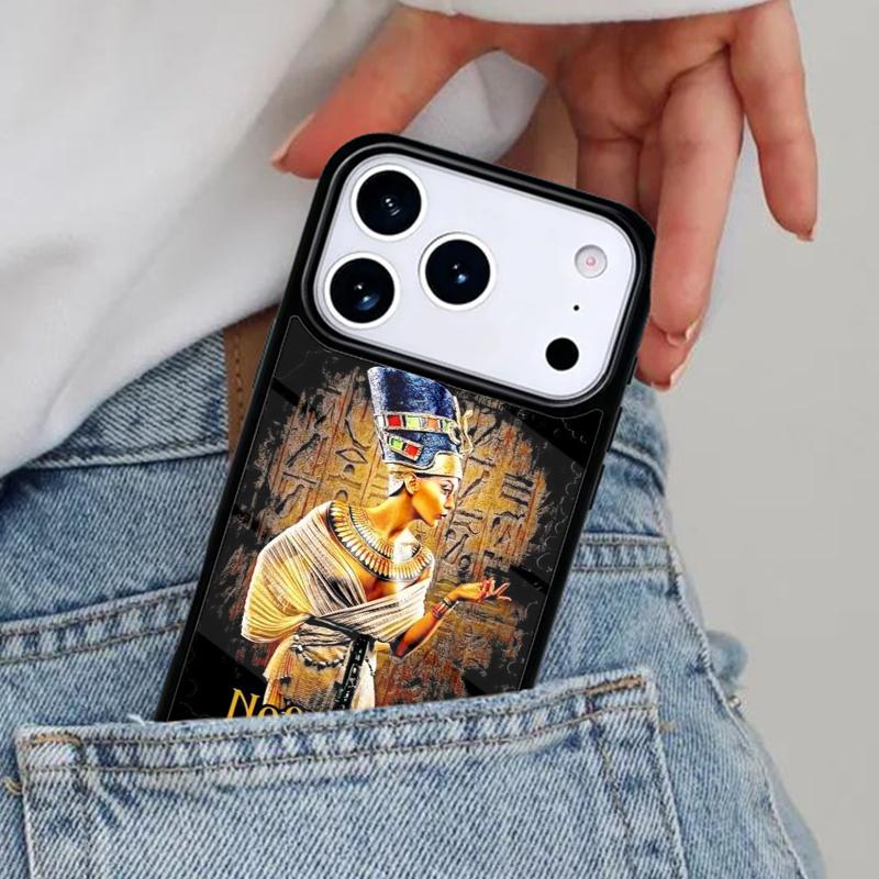 Egypt Nefertiti Anubis Ankh Soft Phone Case for iPhone 16e 15 14 13 12 17 Pro Max Plus Air 17pro Cover Coque