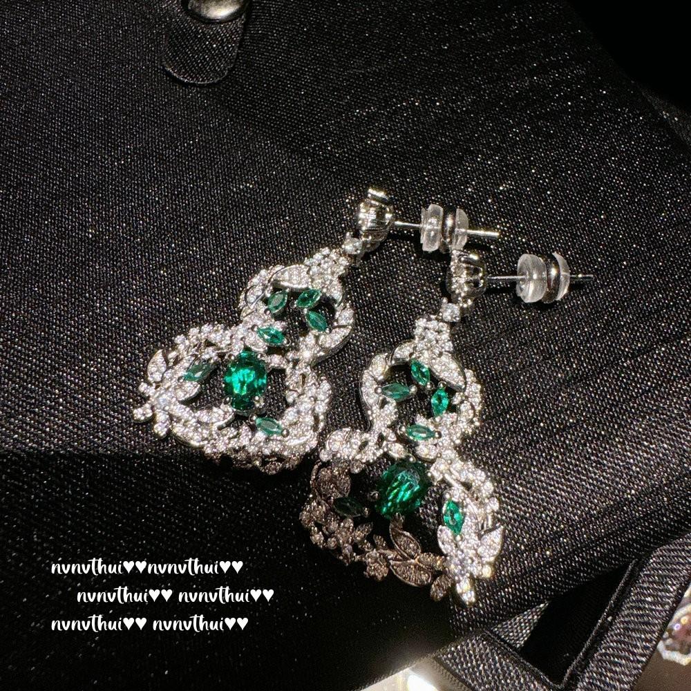 Lychee Frozen White Chalcedony Gourd Enamel Necklace, New Chinese Style, Chalcedony Gourd Fulu Zircon Earrings