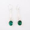 Chrome Diopside Gemstone 925 Sterling Silver Jewelry Handcrafted Earrings 1.76" EE-171-6
