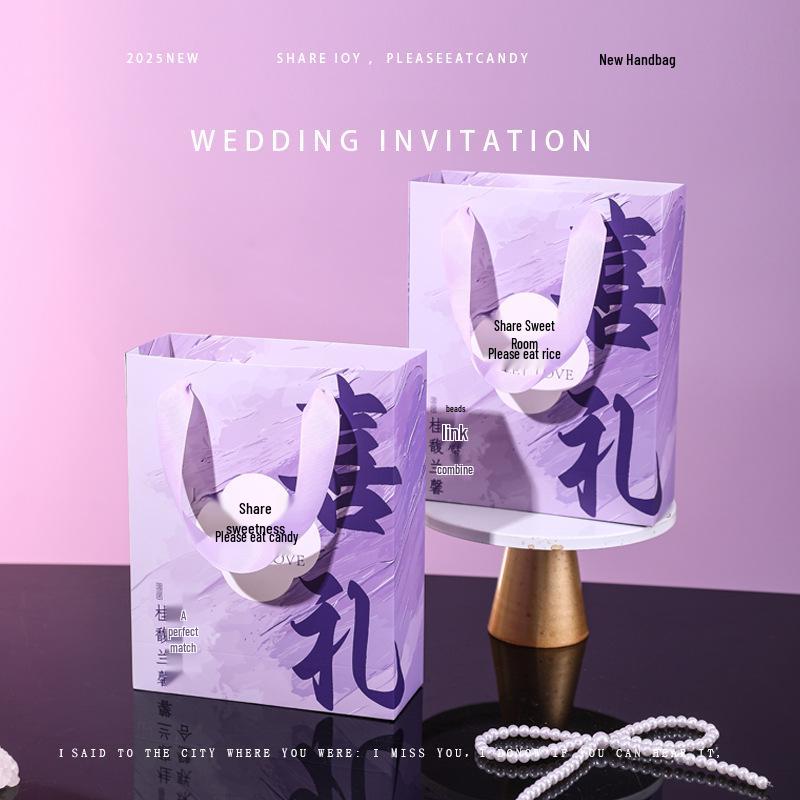 Wedding Candy Gift Box Handbag for Engagement and Souvenir Packaging